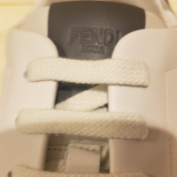 Fendi FF Logo Leather Sneakers White main image 8